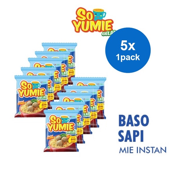 

So Yumie Mie Gelas Baso Sapi 10 x 30 gr (5 pack)