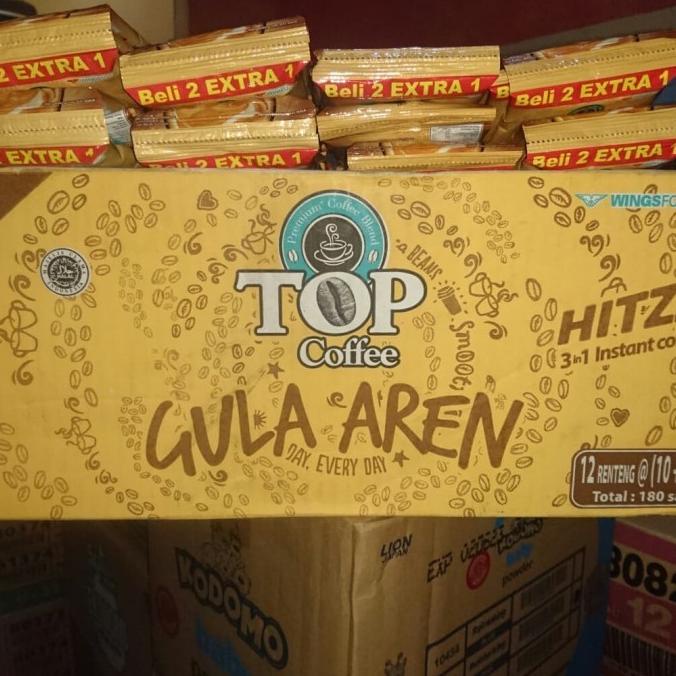 

[1 Dus 180 Saset] Top Coffee Gula Aren Kopi Instan Renteng 22 Gram Ori