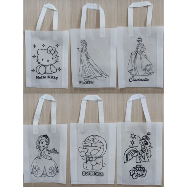 

Tas spunbond mewarnai 2 Tali 30x40x8 - Goodie bag mewarnai