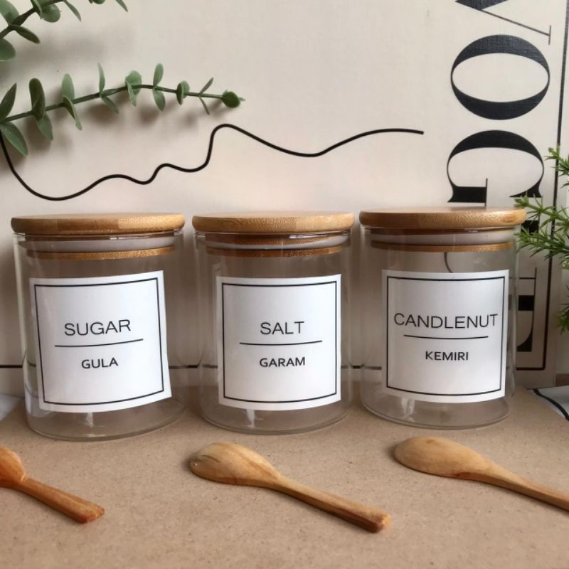 TOPLES BUMBU DAPUR TUTUP KAYU FREE LABEL STIKER