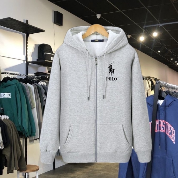 COD  Jaket Polo/ Hoodi Ziper Branded Polo Pria Dan Wanita Terbaru .Jaket Premium Bahan Tebal