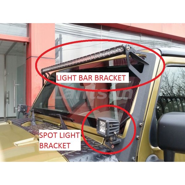 Bracket Braket Combo Spot Light dan Light Bar LED 50 inch 52 inch Jeep Wrangler Rubicon JK