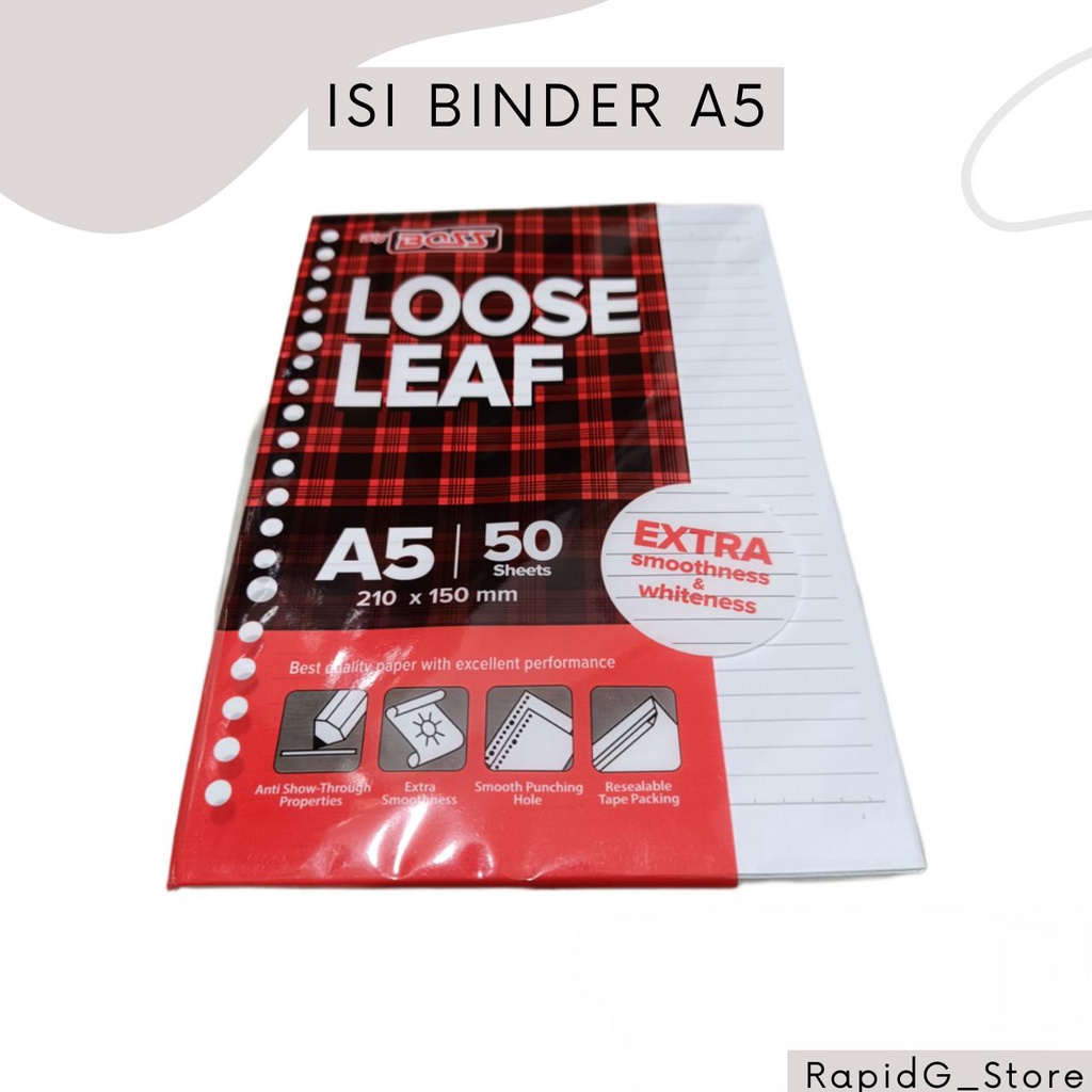 

Isi Binder 1 Pack 50 Lembar Loose Leaf A5