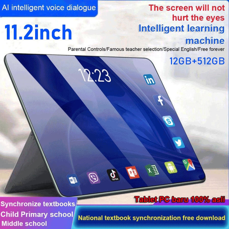 【Bisa COD】Tablet PC Asli Baru 12GB + 512GB Tablet Android 11.2 inch Layar Full Screen Layar Besar Wifi 5G Dual SIM Tablet Untuk Anak Belaja Asli Galaxy Tab Android Baru 8.1inch Murah Tab