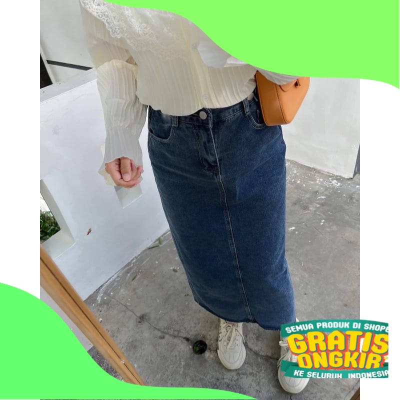 Rok Jeans Skrit Span Theana/ ungu lavender