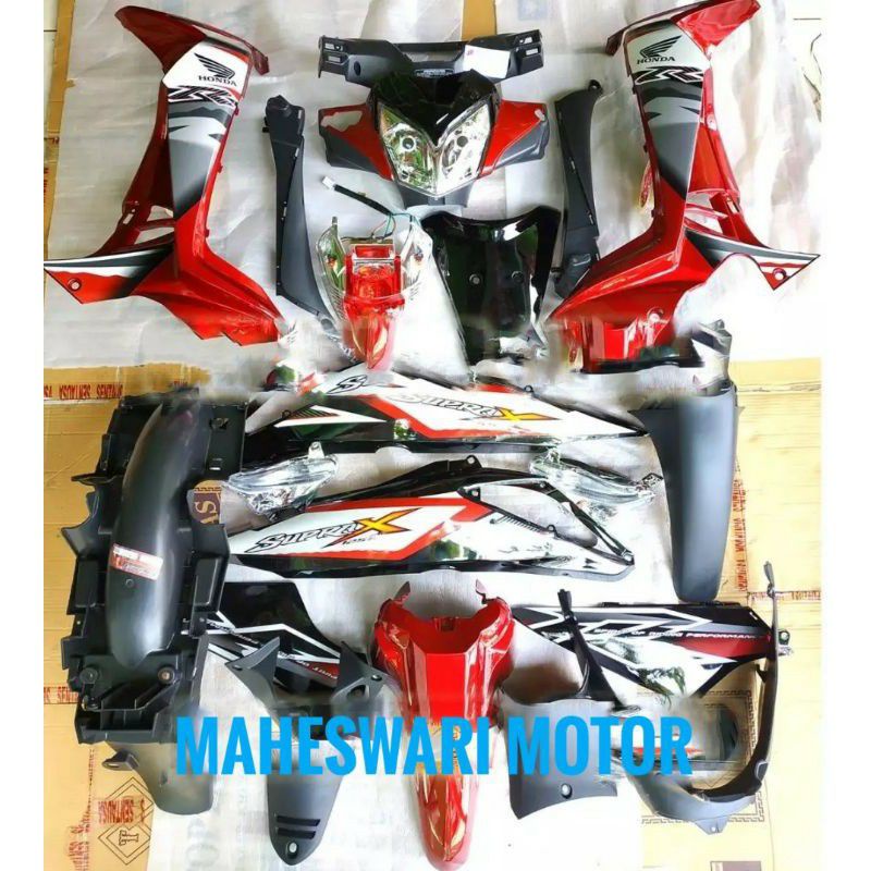 Cover body full body honda supra x 125 fi batman kasar halus plus lampu striping 2007 2008 2009 2010