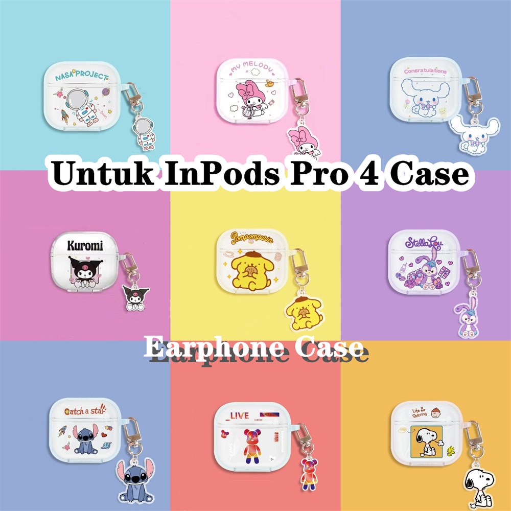 【variety】Untuk InPods Pro 4 Case Kartun kreatif transparan Soft Silicone Earphone Case Cover