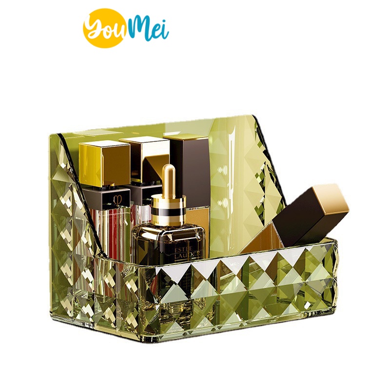 YouMei -  Kotak Tempat Penyimpanan Organiser Kosmetik Motif Bening / kotak kosmetik mewah / Kotak penyimpanan transparan – 1154