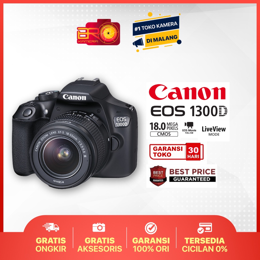 [FREE Sandisk 16gb] Canon 1300D Fullset  - Kamera Canon Bekas - Bukan 1200D 1100D 550D 600D