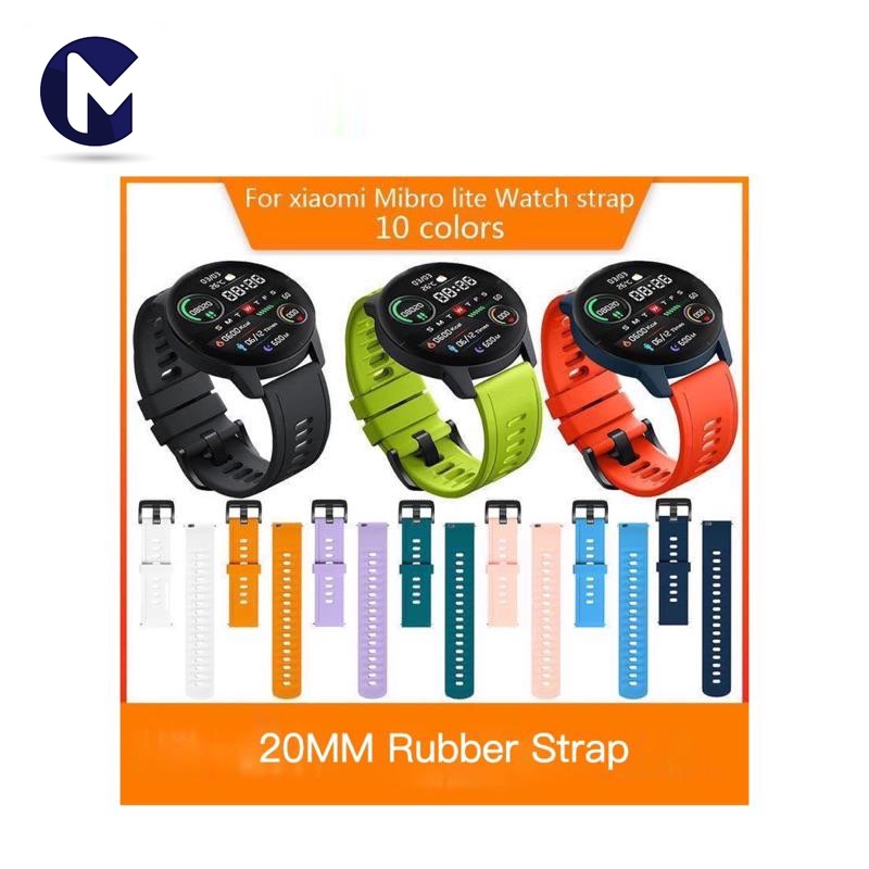 MIDO 20mm Silicone Watchband For Xiaomi Mibro Color Air/Mibro Lite / Amazfit Bip S Lite /DT88 Pro/DT
