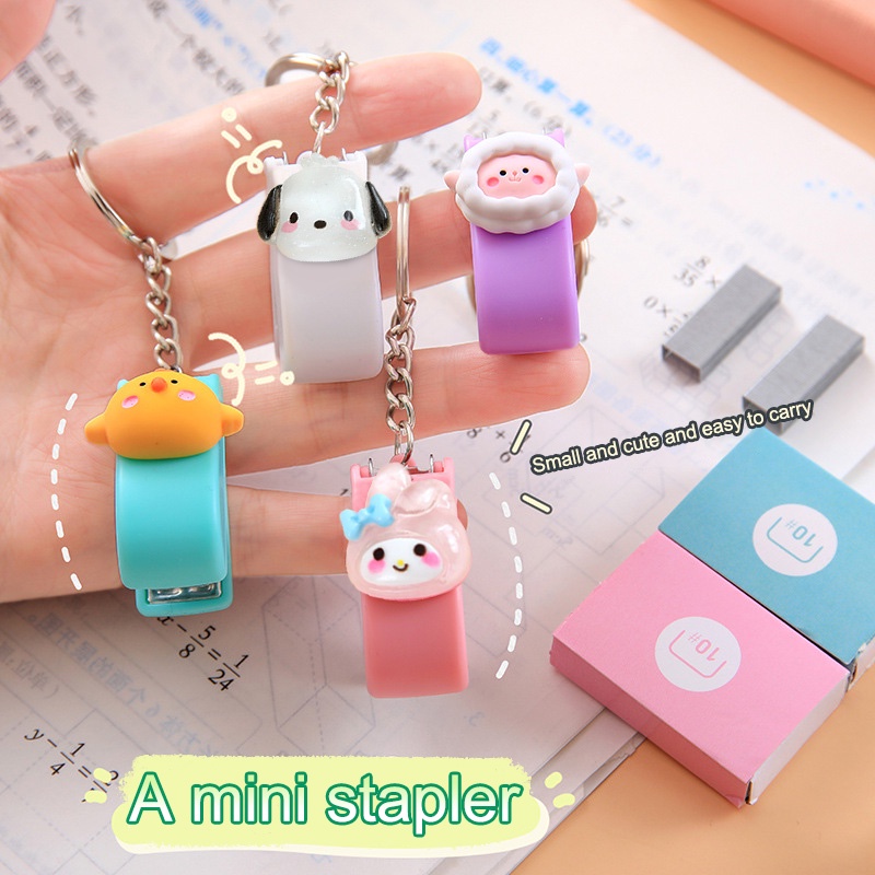 

Stapler mini kartun lucu portabel stapler kecil kreatif stapler kecil kantor siswa stapler universal-G