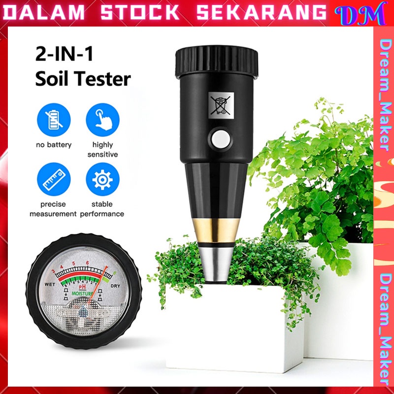 2 in 1 Soil PH Moisture Light Acidity Tester Soil Moisture Meter Plant Soil Tester Kit For Flowers G