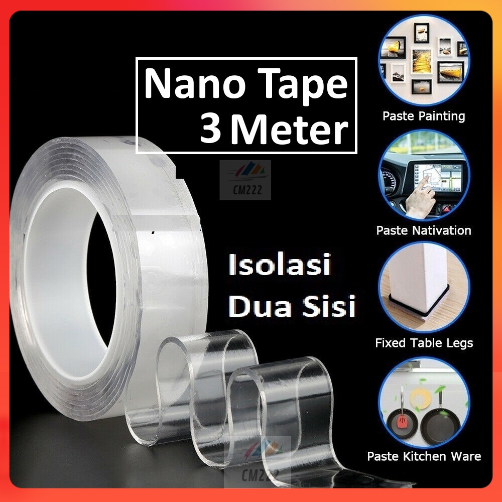 

Nano Double Tape /Nano Tape/Selotip Isolasi Bening 3 Meter
