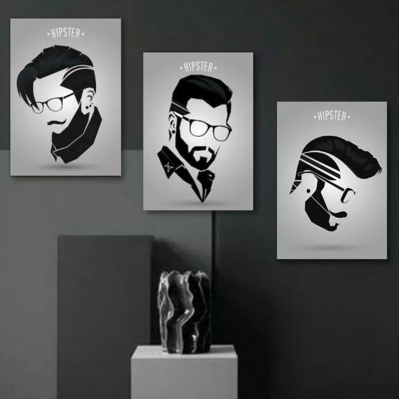 -Dekorasi Hiasan Dinding Barbershop Vintage Pangkas Salon Walldecor Barber shop Vintage Poster Kayu 