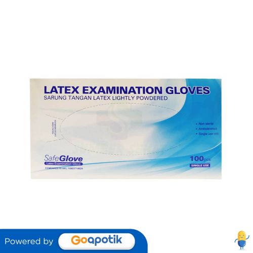 Safeglove Latex Examination Glove Size M Box 100 Pcs