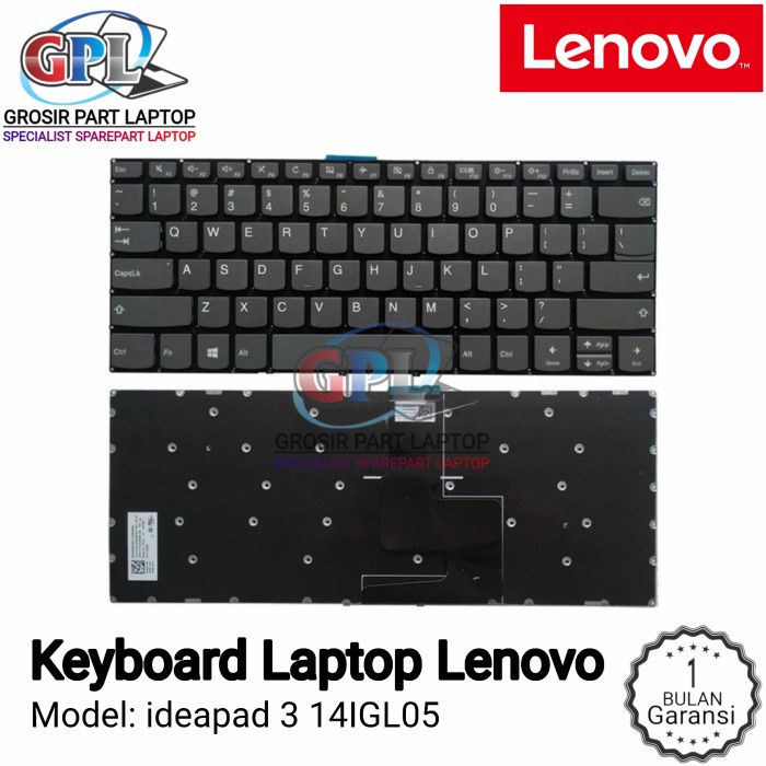 Keyboard Lenovo ideapad 3 14IGL05, ideapad 3 14ADA05, Model: 81W0 Grey