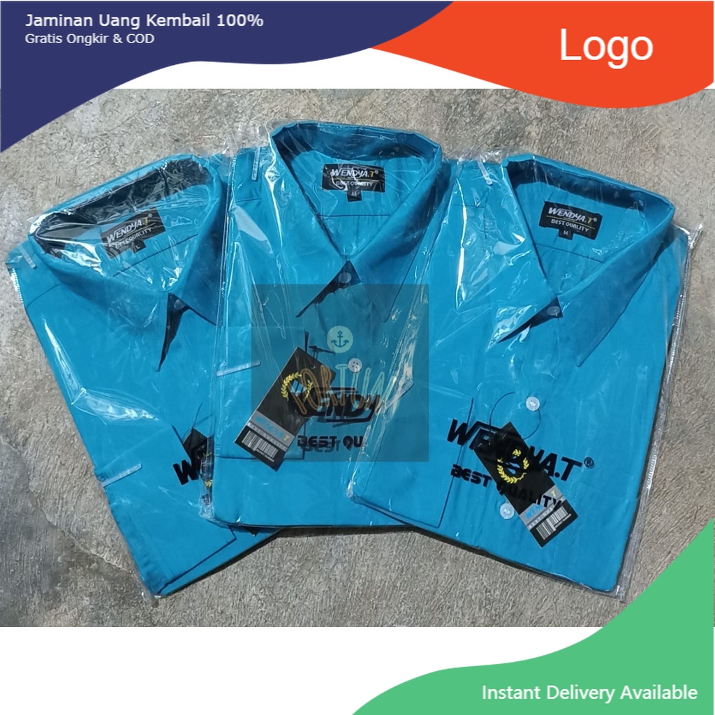 Kemeja Polos Tangan Panjang  Kemeja Pria Biru Tosca/ Murah lebay