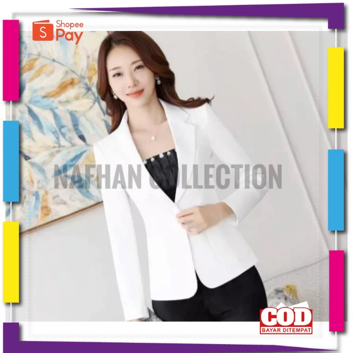 PREMIUM KOREAN STYLE / Blazer Putih wanita - Blazer kerja wanita - Jas putih wanita