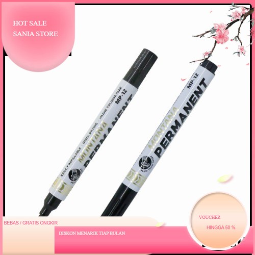 

1pc Spidol Permanen Permanent Mp-12 MP12 Permanent Marker - Hitam