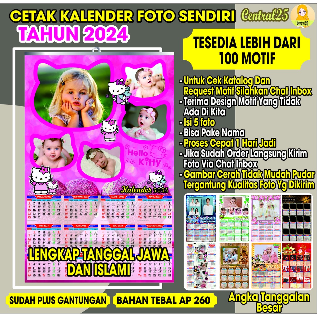 

(BELI 10 GRATIS 1)CETAK KALENDER 2024 FOTO CUSTOM DINDING GANTUNG ISI 5 FOTO TEMA SUKA SUKA BISA FOTO SENDIRI IDOL LENGKAP ADA TGL ISLAM HIJRIYAH JAWA WAGE KLIWON PLUS KLEP KALENG PROMO COD GRATIS ONGKIR