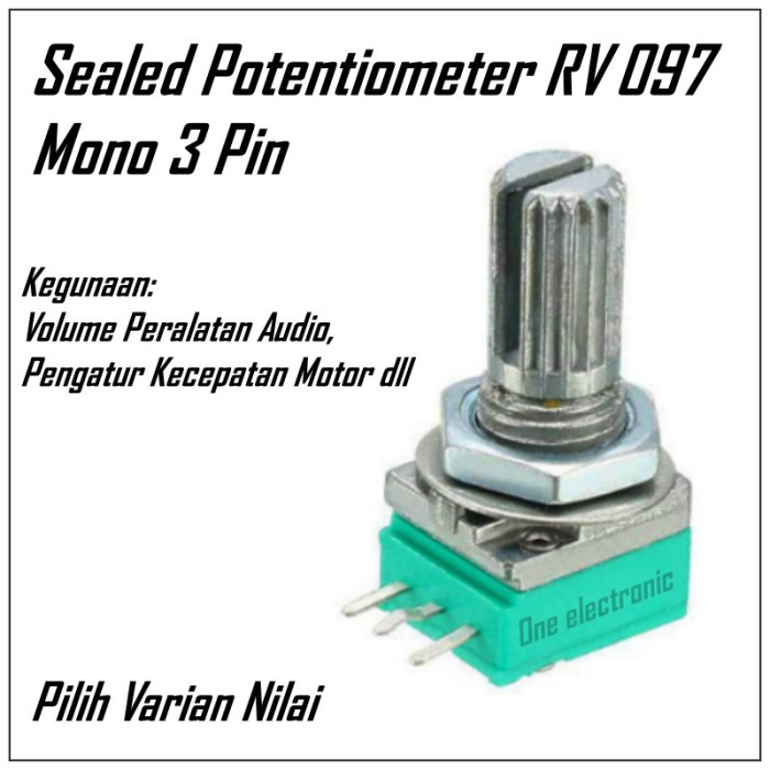 Potensio Mono RV097ns RK097 3 Kaki / 3 Pin Potentiometer Original