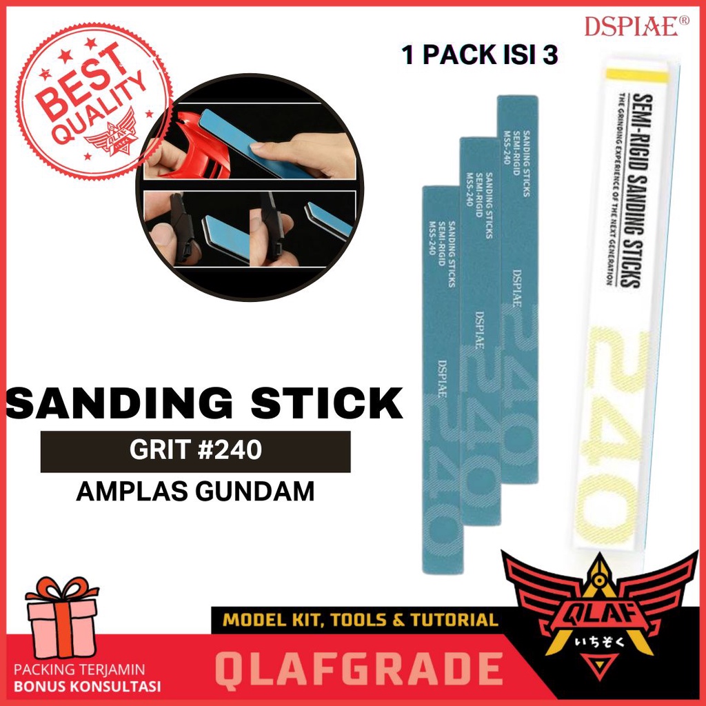 Sanding stick 240 isi 3pcs MSS-240 Semi-Rigid Sanding Sticks dspiae