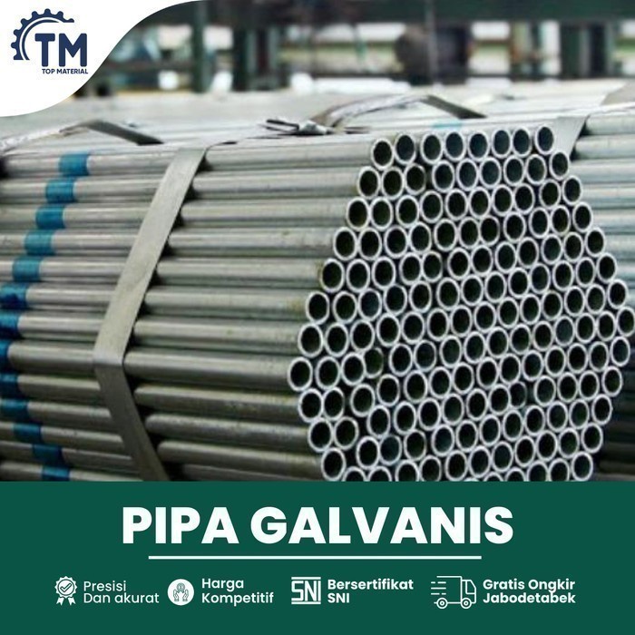 Pipa Galvanis SCH40 1/2 inch x 3.7mm x 6M  SNI - Ready SPS, Spindo