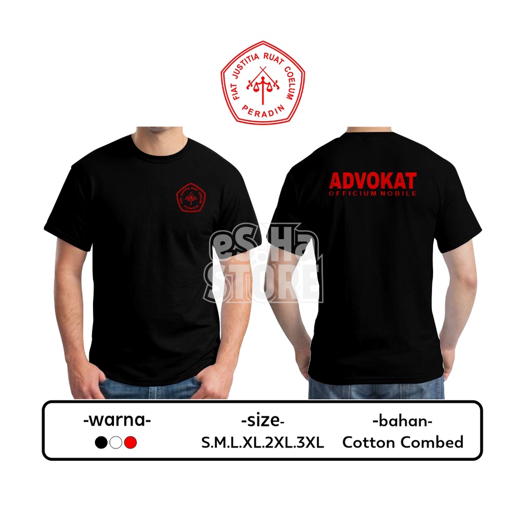 Tshirt Kaos PERADIN Persatuan Advokat Indonesia Lawyer bahan cotton combed premium