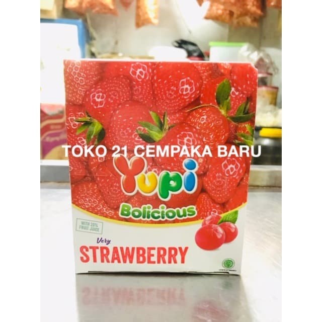 

Yupi Bolicious Rasa STRAWBERRY 1 box isi 24 pcs | Permen Yupi Murah