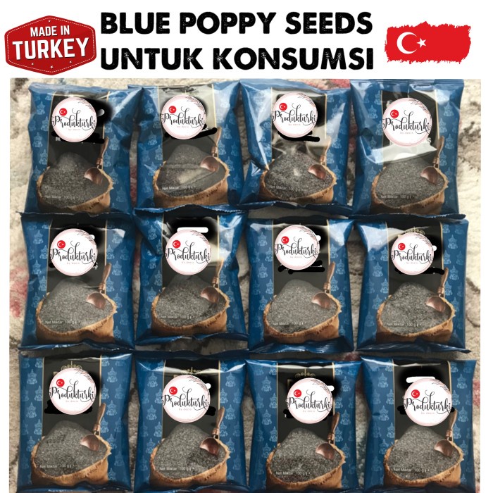 

HF87 BLUE POPPY SEED TURKEY mavi hashas 200 gr biji bernutrisi sehat diet - 100 gram segel