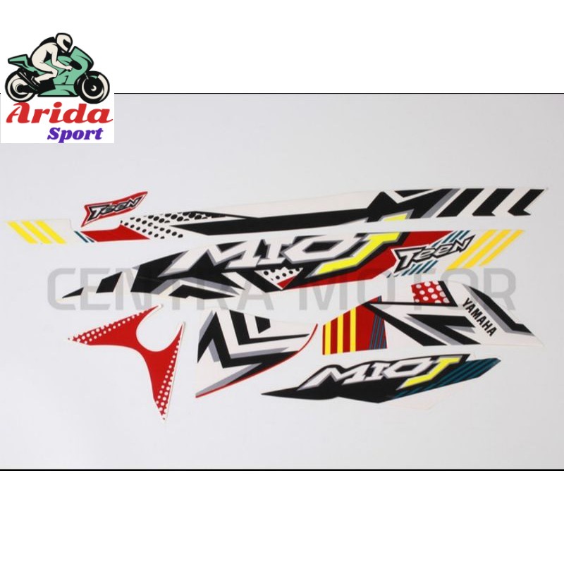stiker mio j yamaha mio j teen 2012 2013 merah putih lis body les srep mio j