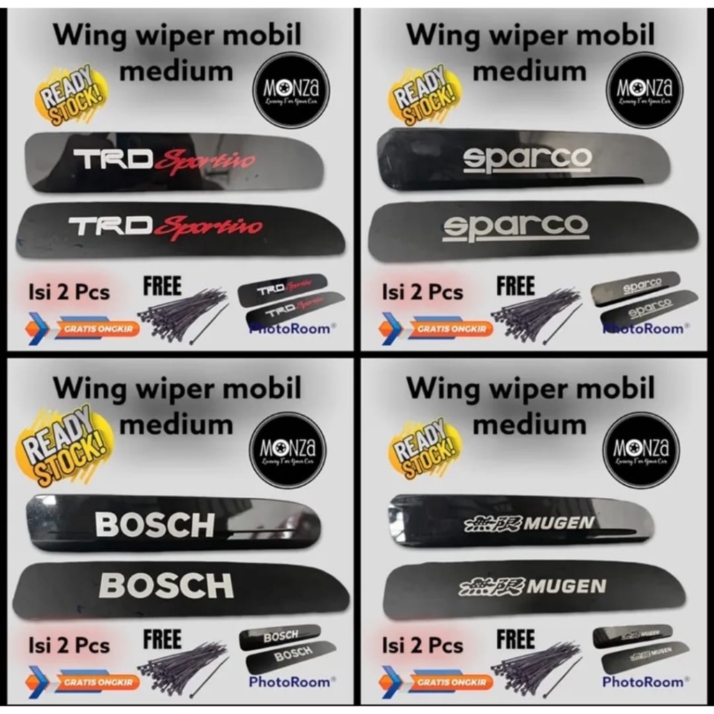 Variasi Wing Wiper Mobil / Wing Wiper Medium Universal