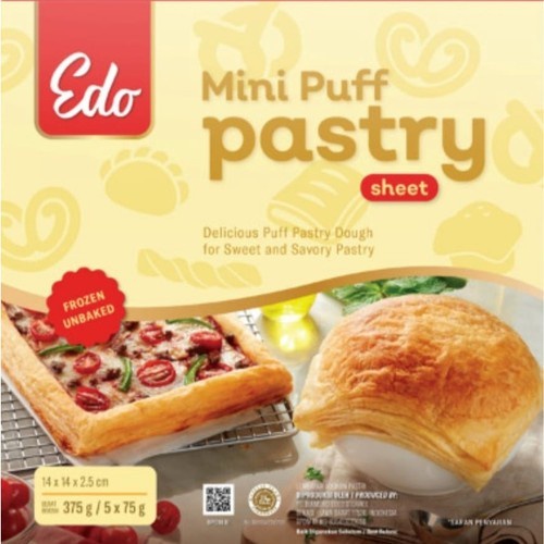 

[Big Sale] EDO Mini Puff Pastry Sheet Frozen 375Gr / Kulit Pastry Beku - Edo Puff 375Gr