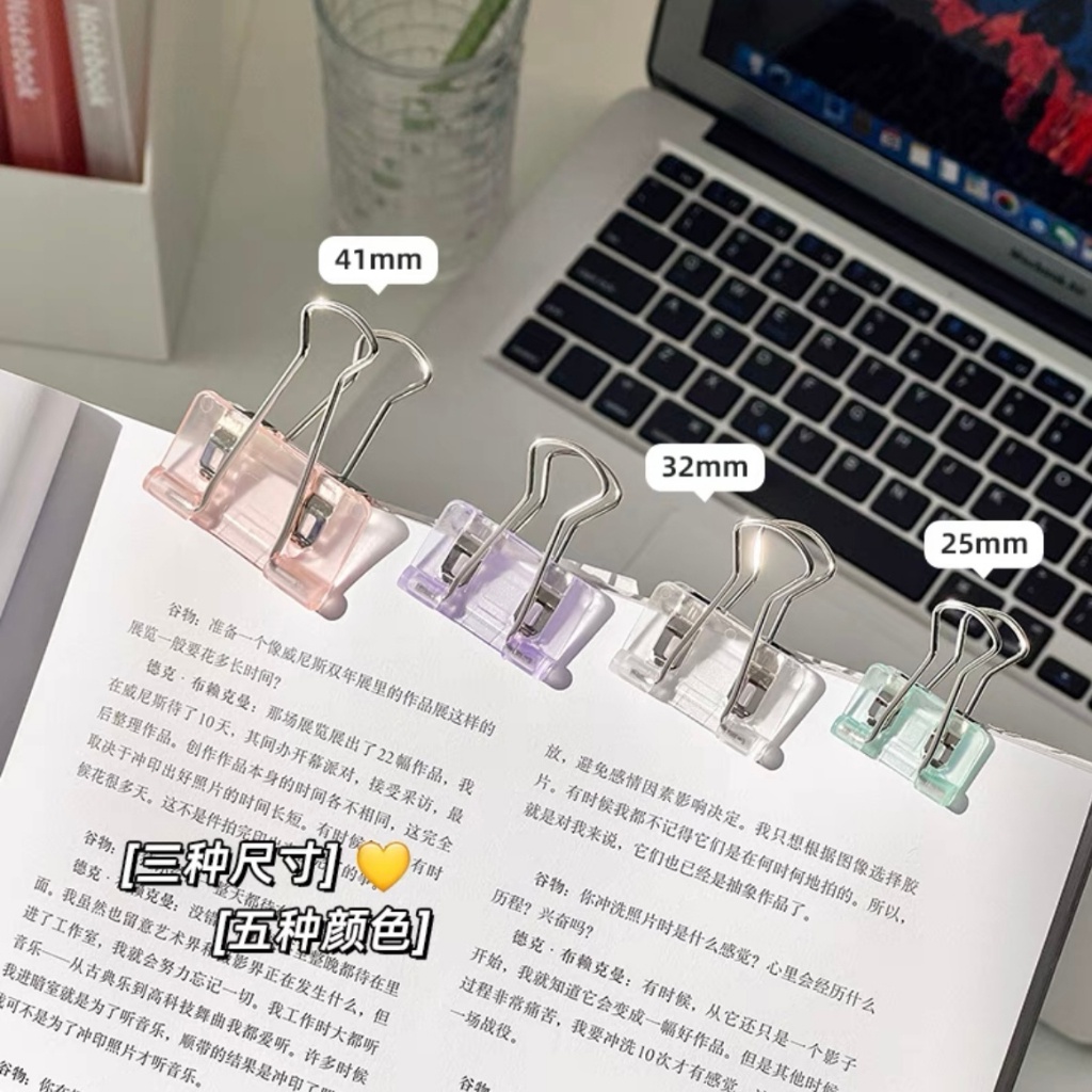 

14A. 1pc Klip Binder Paper Clip Pastel Aesthetic / Klip Kertas Warna Pastel