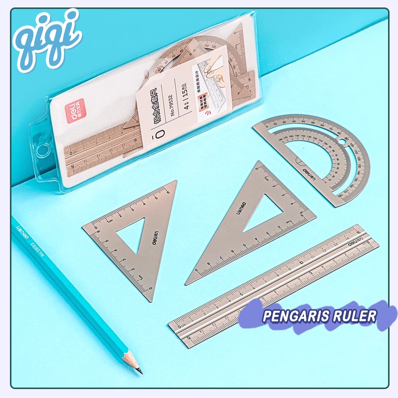 

PENGARIS RULER ALUMUNIUM GEOMETRY DRAWING/penggaris Mengatur - Qiqi Treasure