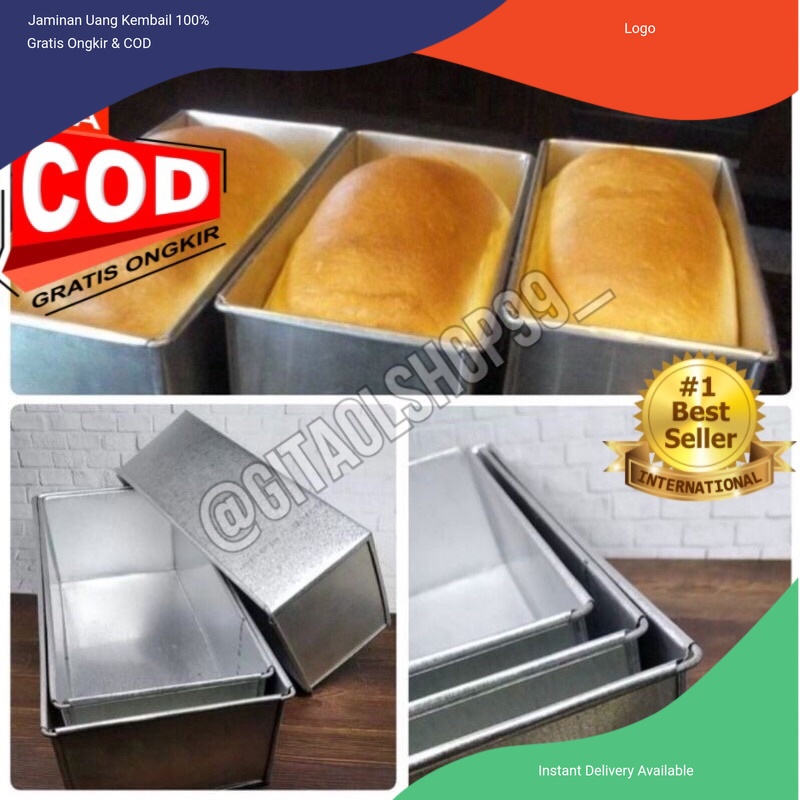 Loyang Roti Sobek Panjang Tinggi 7 Cm 1 Set 3 Pcs Tanpa Tutup Cetakan Roti Tawar Bandung Sobek Gembo