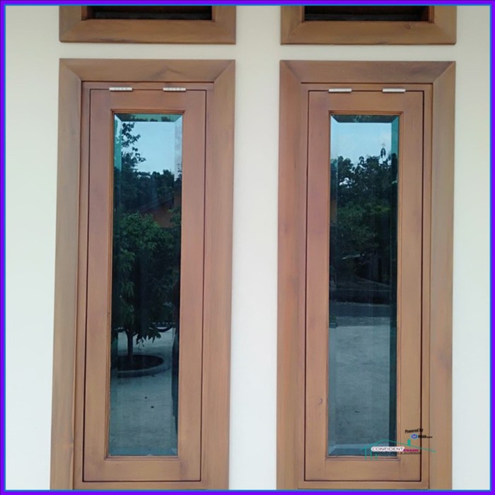 Set Kusen Jendela kayu Meranti + Daun Jendela + Kaca 5 mm