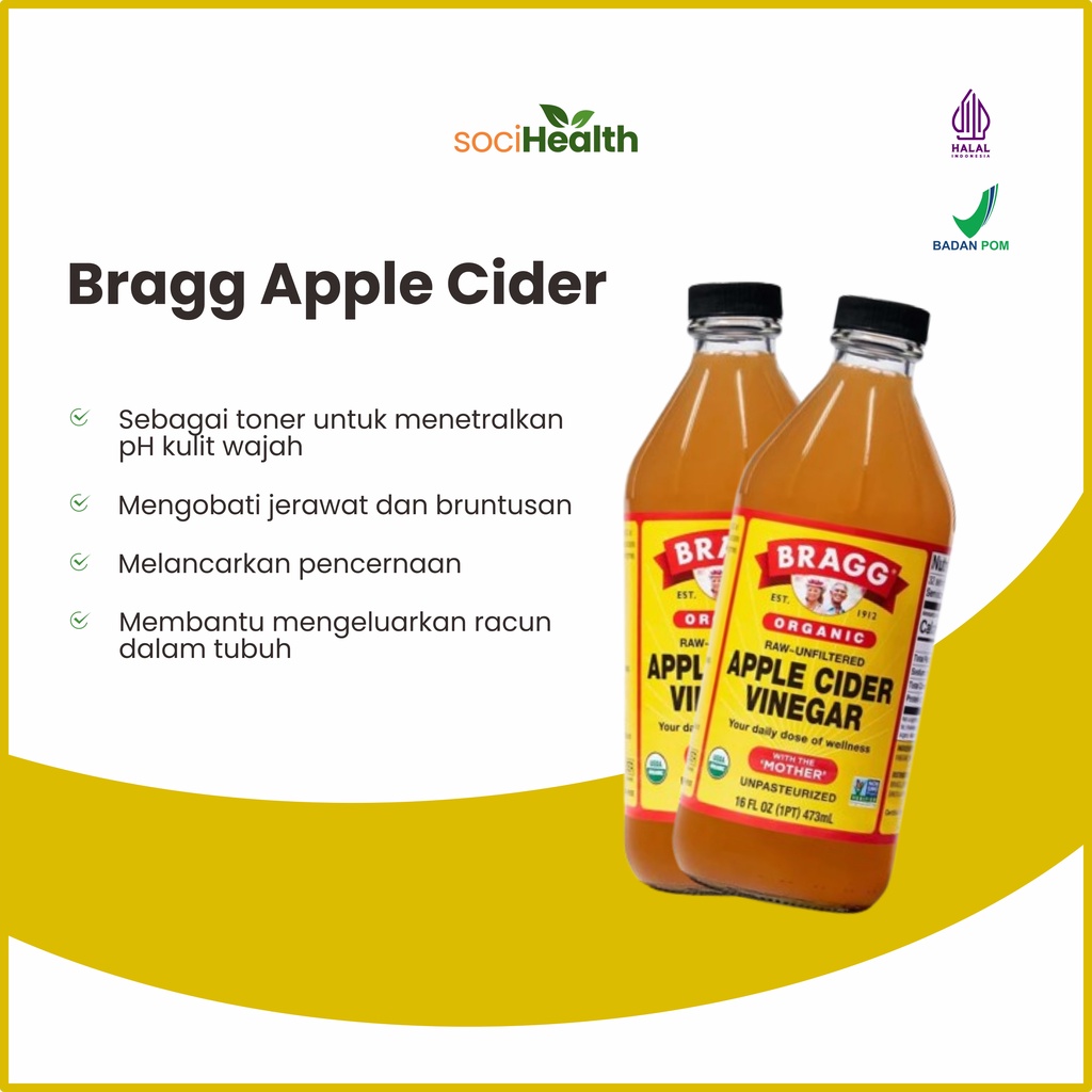 

Bragg Organic Raw Unfiltered Apple Cider Vinegar 473 ml - Cuka apel murni organik