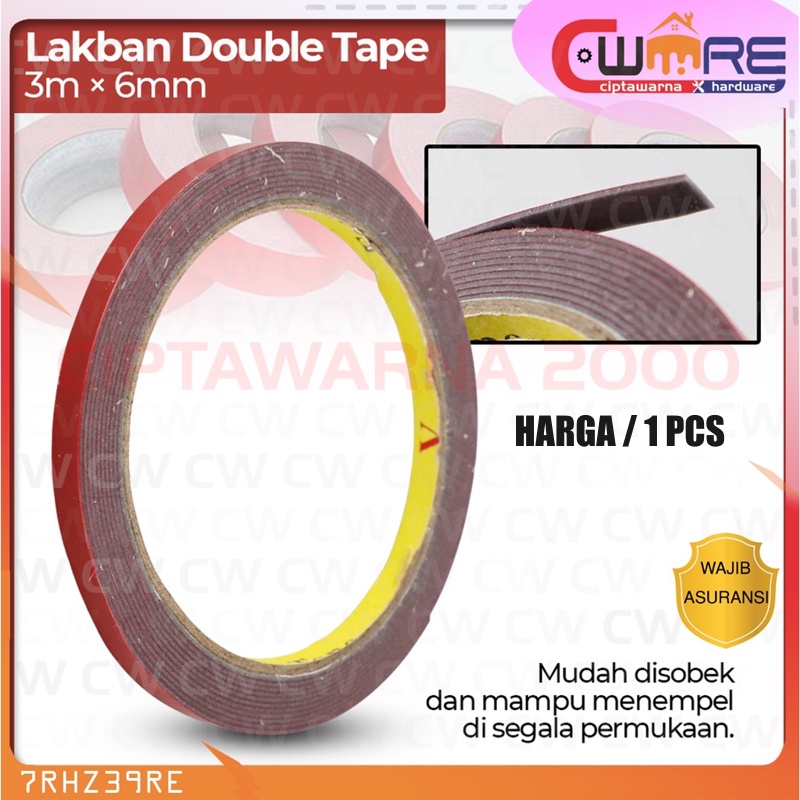 

Selotip Merah Red Double Tape Lakban 3 Meter x 6mm 1pcs - BDB Cw1