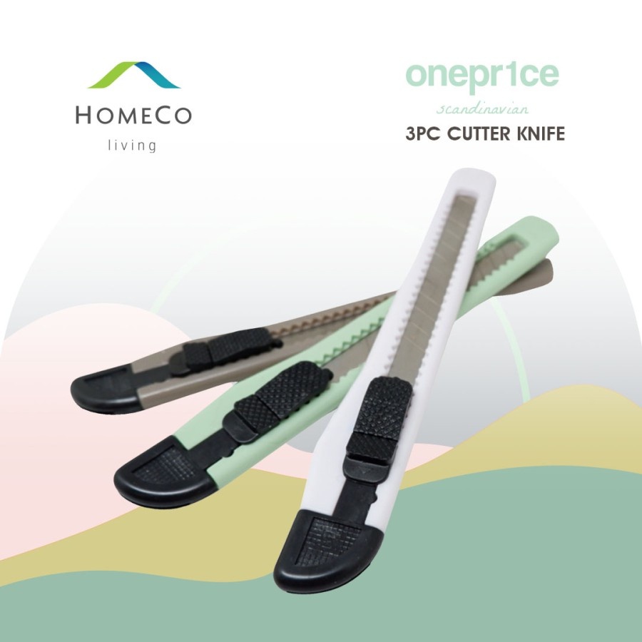 

ONE PRICE CUTTER KNIFE 13 CM / PISAU CUTTER KECIL SET 3 PC