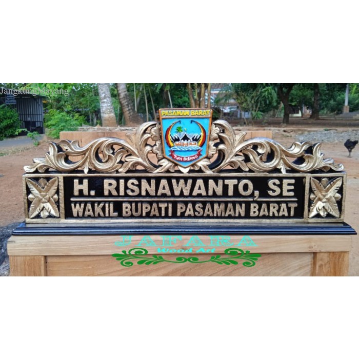 

Papan Nama Jabatan Full Ukir Kayu Jati Bisa Costume murah