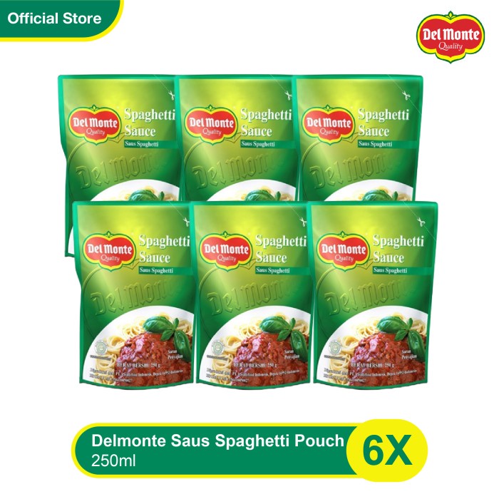 

Delmonte Saus Spaghetti Pouch 250gr - isi 6