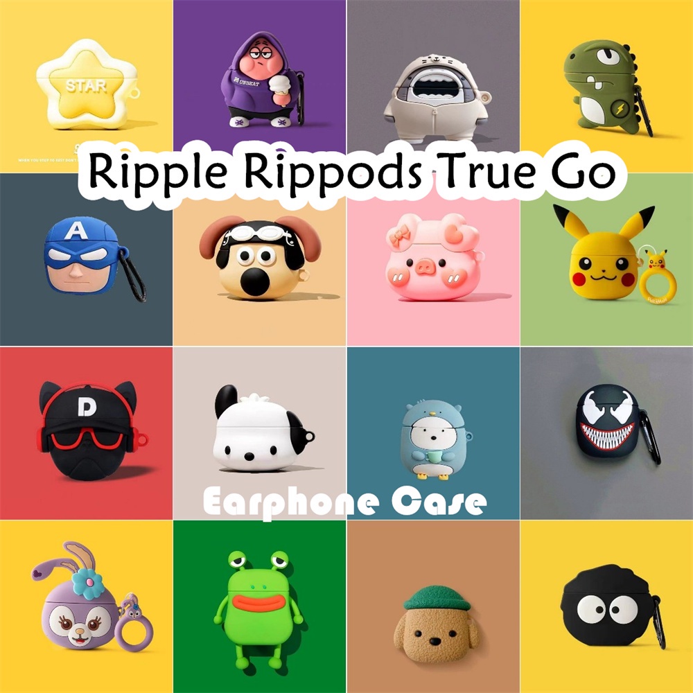 Distinctive Untuk Ripple Rippods True Go CaseKartun Musik anjing Soft Silicone Earphone Case Cover N