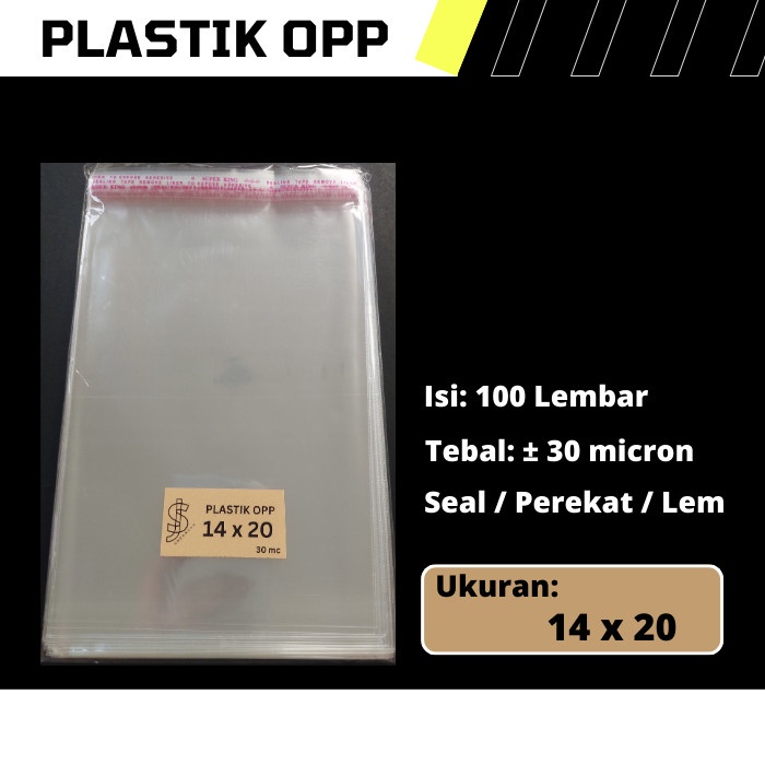 Plastik OPP Ukuran 14 cm x 20 cm / 14x20 cm / 14 x 20 cm