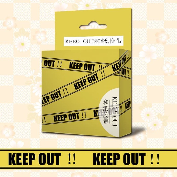 

lem selotip logo keep out kuning