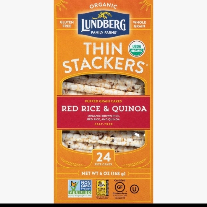 

lunberg Organic thin stackers red rice and quinoa 168gr