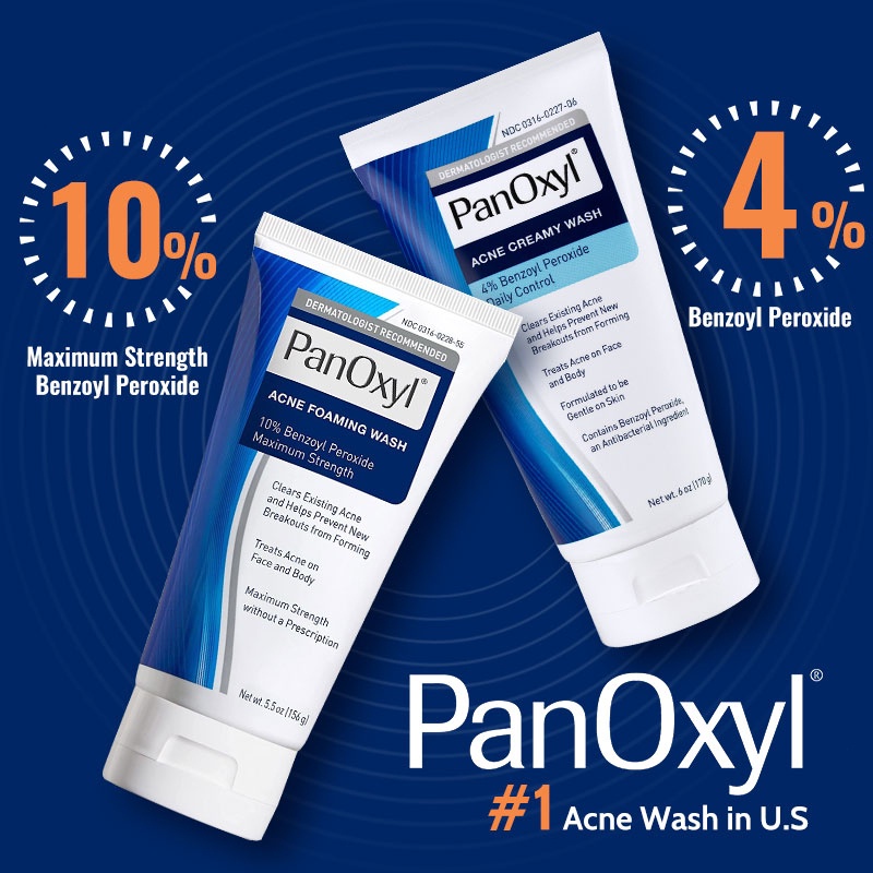 PanOxyl Acne Foaming Wash  Benzoyl Peroxide Maximum Strength 156 gr Creamy Acne Wash Facial Cleanser
