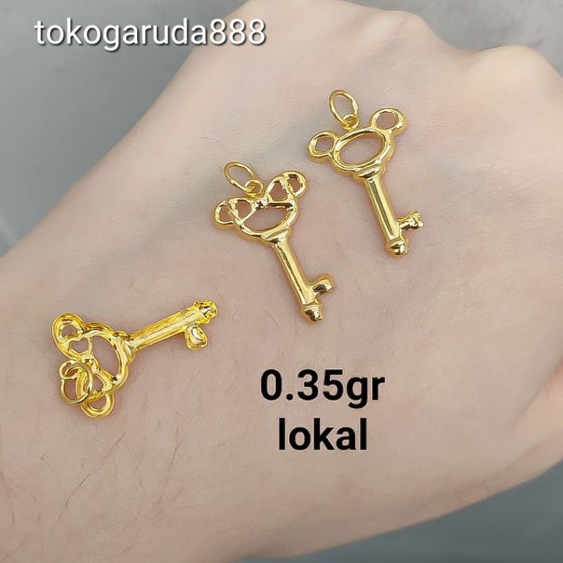 Mainan liontin buah kalung anak dan dewasa emas asli kadar 700 lokal ringan kunci key gold minimalis