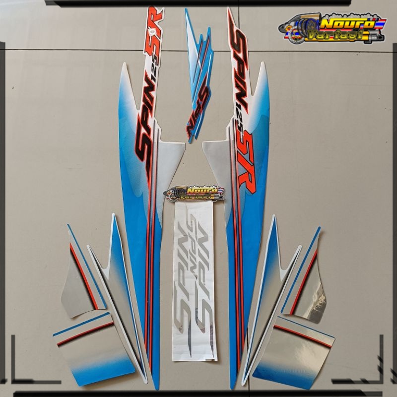 Striping Suzuki spin sr 125 2007 2008 biru putih stiker Lis body motor berkualitas terbaik