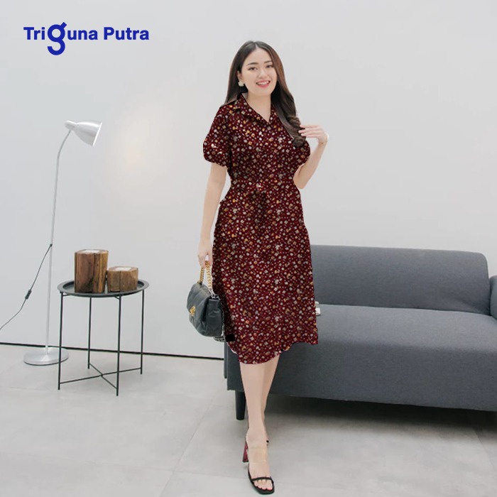 DRESS WANITA CASUAL PESTA LENGAN PENDEK DRESS WANITA MODER